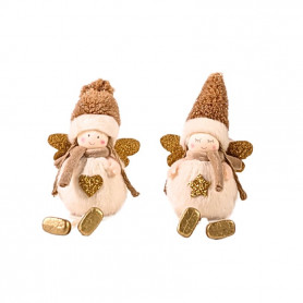 2 anges assortis pattes molles décoration figurine noël grossiste