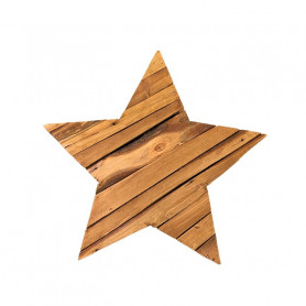 Étoile brut en bois décoration noël grossiste