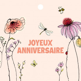 Paquet de 12 cartes carrées "Joyeux anniversaire" - Renaud Distribution, grossiste fournitures et décoration pour professionnels