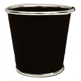 Cache-pot rond en zinc noir...