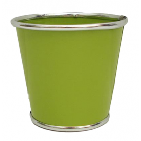 Cache-pot rond en zinc vert...